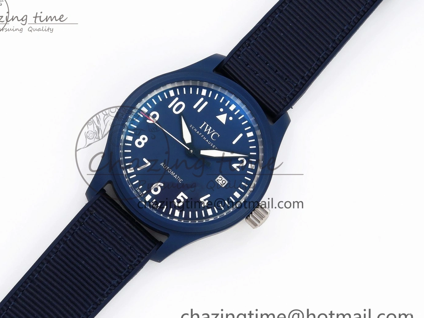 MIROTIME 0418 Original Pilot’s Watch Laureus Blue Ceramic IW328101 ZF 1:1 Best Edition on Blue Nylon Strap A 7027